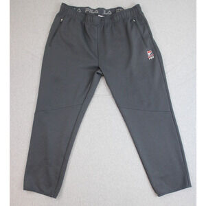 FILA Joggers Mens Size XXL Black Stretch Cotton Blend Athletic Fit Tapered Pants